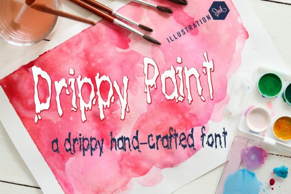 Drippy Paint Font: A Playful Hand-Crafted Typeface for Makers