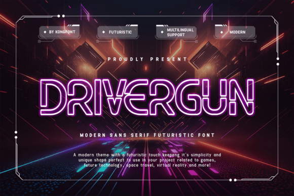 Drivergun Futuristic Font for Campaign Design and Digital Visuals