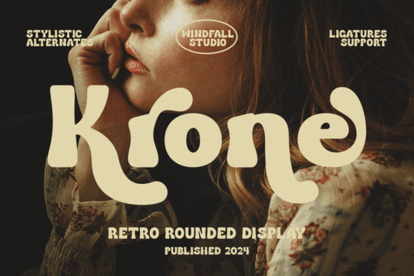 Krone Retro Display Font for Handmade Product Design