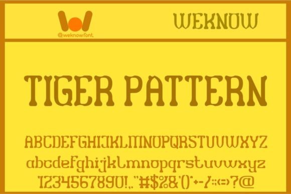 Tiger Pattern Display Font for Handmade Labels and Branding